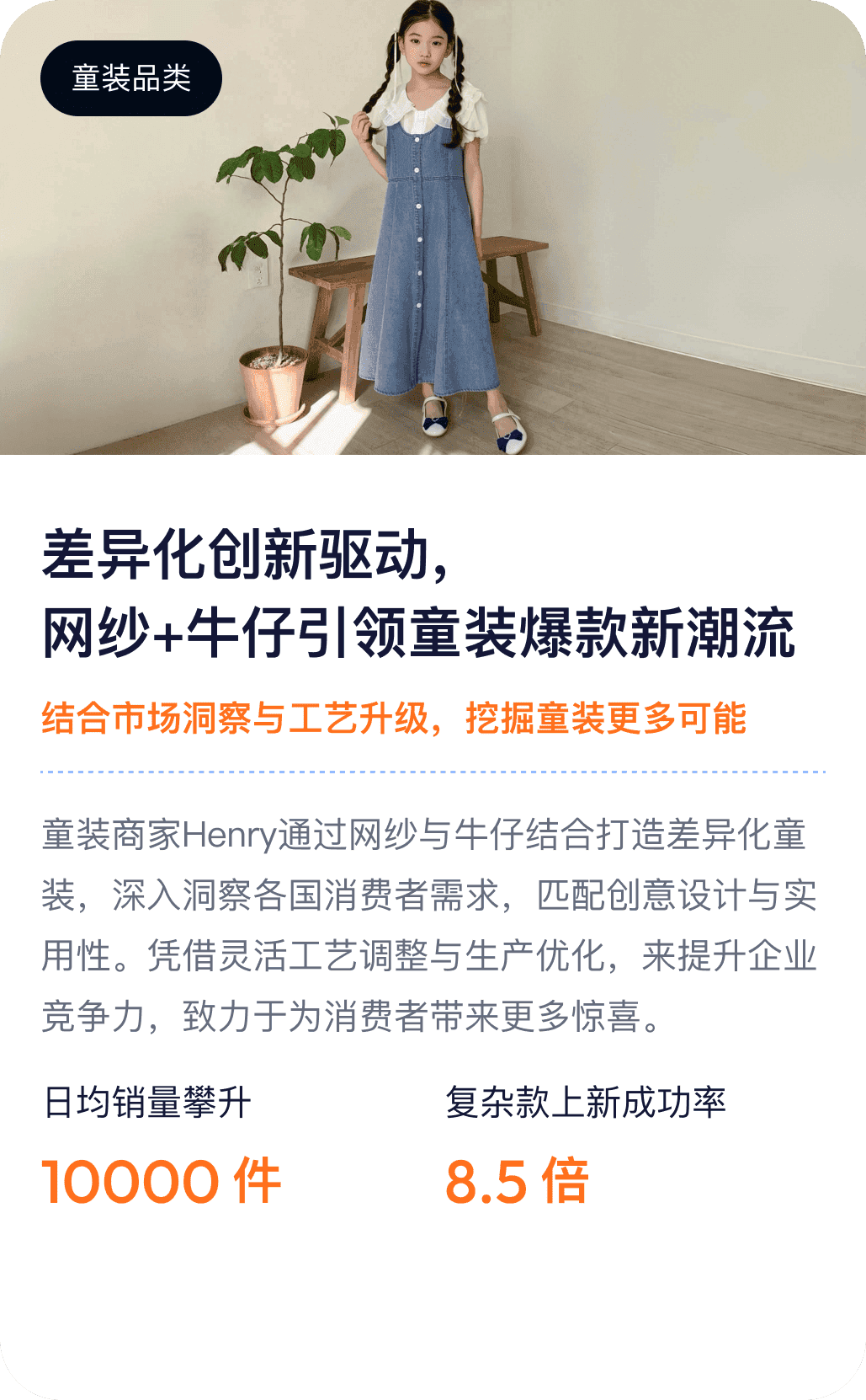 SHEIN童装品类 差异化创新驱动， 网纱+牛仔引领童装爆款新潮流